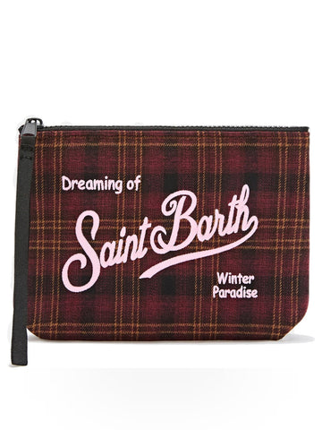 Saint Barth Aline Wool Pochette Herringbone - Borse Donna - Tartan 4511