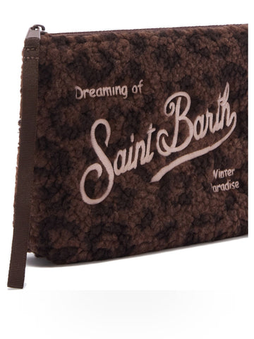 Saint Barth Aline Teddy Pochette Cow Skin - Borse Donna - Dark Leopard