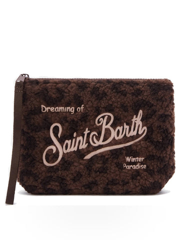 Saint Barth Aline Teddy Pochette Cow Skin - Borse Donna - Dark Leopard
