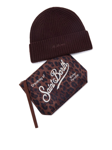 Saint Barth Gift Box Woman Hat And Pochette - Completo Donna - Dark Leopard 18