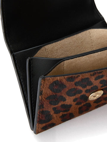 Saint Barth Card Holder Zebra Brushed Leather - Portafogli Donna - Dark Leo