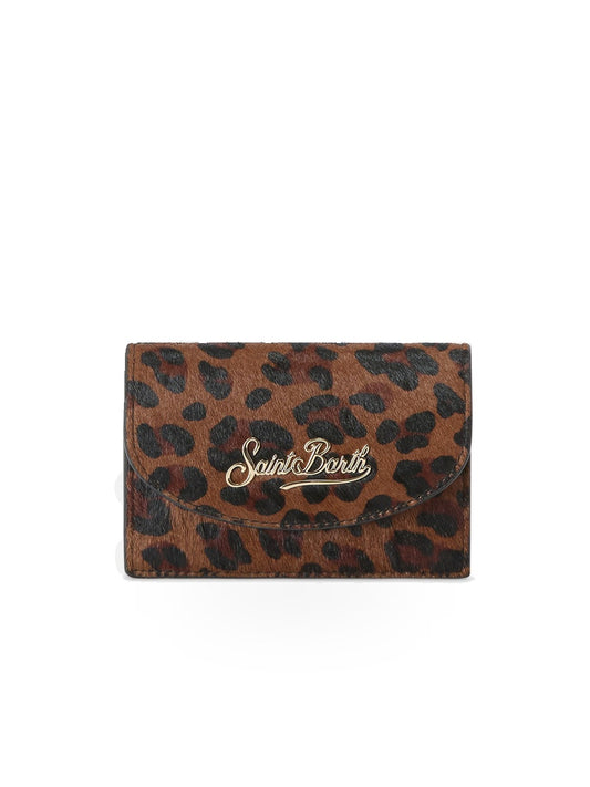 Saint Barth Card Holder Zebra Brushed Leather - Portafogli Donna - Dark Leo