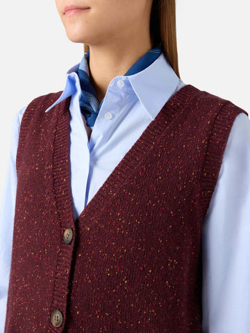 Saint Barth Carette Donegal Vest - Gilet Donna - 44m Aubergine