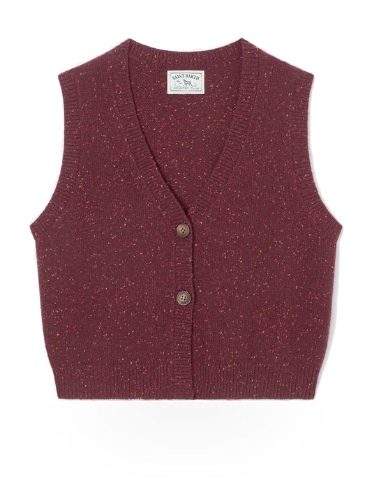 Saint Barth Carette Donegal Vest - Gilet Donna - 44m Aubergine