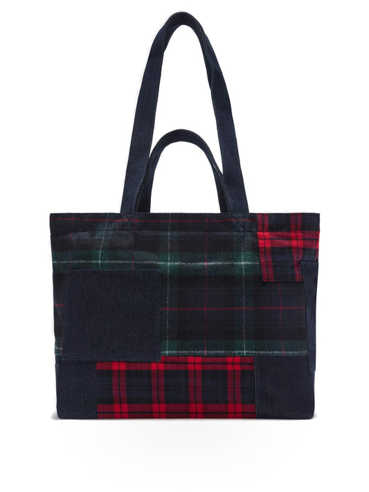 Saint Barth Essential Bag Patchwork - Borse Donna - Denim Tartan