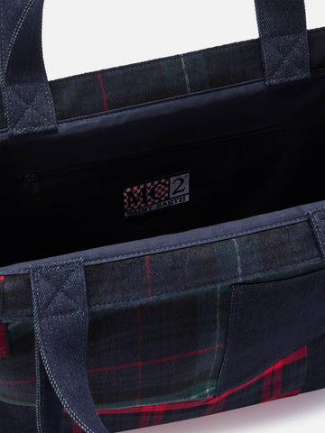 Saint Barth Essential Bag Patchwork - Borse Donna - Denim Tartan