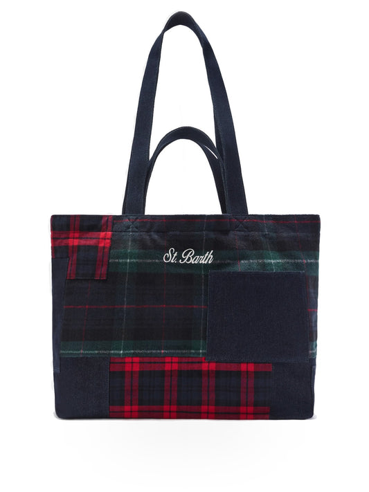 Saint Barth Essential Bag Patchwork - Borse Donna - Denim Tartan