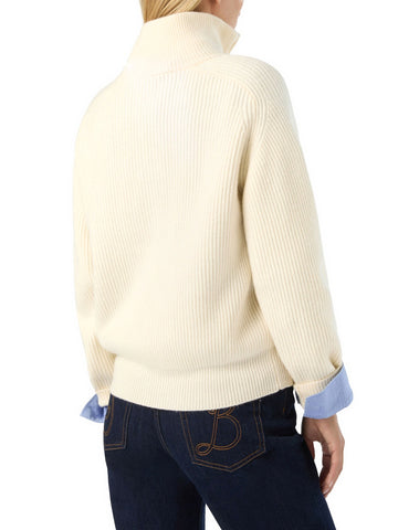 Saint Barth Isalyn Wool Half Zip Cardigan - Maglieria Donna - Bianco