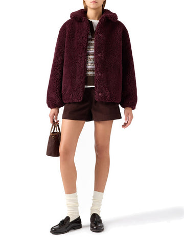 Saint Barth Jeanne Teddy Jacket - Capospalla Donna - Aubergine