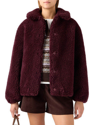 Saint Barth Jeanne Teddy Jacket - Capospalla Donna - Aubergine