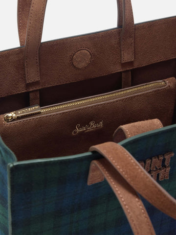 Saint Barth Jour Bag Midi Shoulder - Borse Donna - Suede Tartan