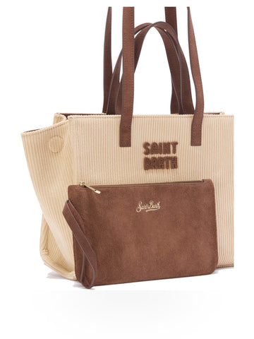 Saint Barth Jour Bag Midi Shoulder - Borse Donna - Suede Corduroy