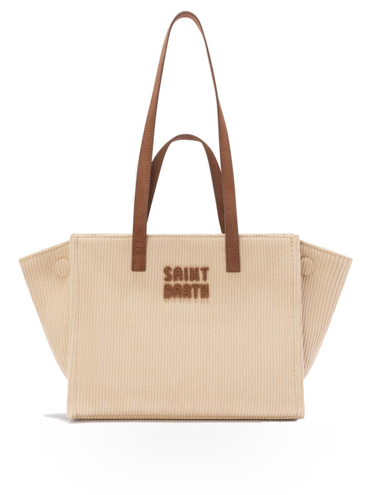 Saint Barth Jour Bag Midi Shoulder - Borse Donna - Suede Corduroy