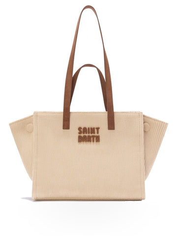 Saint Barth Jour Bag Midi Shoulder - Borse Donna - Suede Corduroy