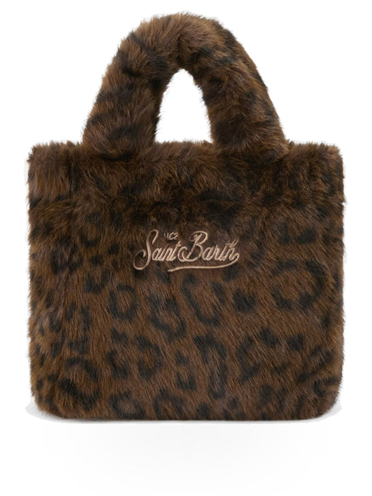Saint Barth Vanity Mini Soft Fur Small Bag With Strap - Borse Donna - Dark Leopard