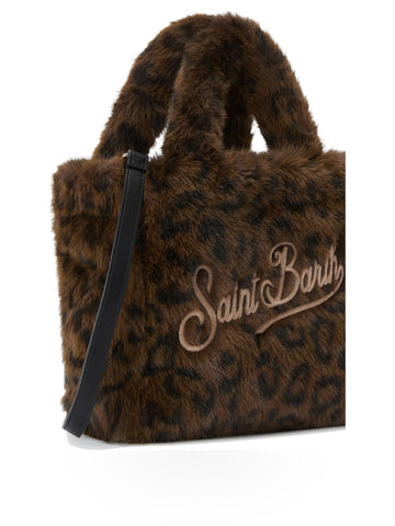 Saint Barth Vanity Mini Soft Fur Small Bag With Strap - Borse Donna - Dark Leopard