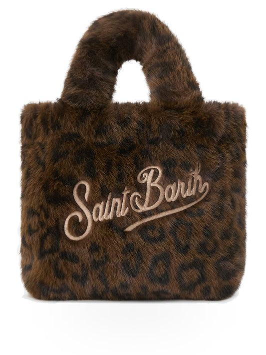 Saint Barth Vanity Mini Soft Fur Small Bag With Strap - Borse Donna - Dark Leopard