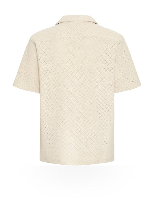 Solid Teagan Short Sleeved Shirt - Camicie Uomo - Bianco