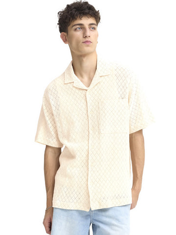 Solid Teagan Short Sleeved Shirt - Camicie Uomo - Bianco
