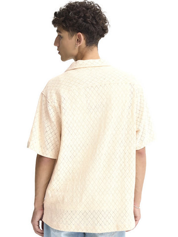 Solid Teagan Short Sleeved Shirt - Camicie Uomo - Bianco
