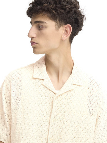 Solid Teagan Short Sleeved Shirt - Camicie Uomo - Bianco
