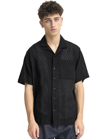 Solid Teagan Short Sleeved Shirt - Camicie Uomo - Nero