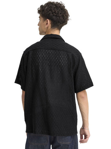 Solid Teagan Short Sleeved Shirt - Camicie Uomo - Nero