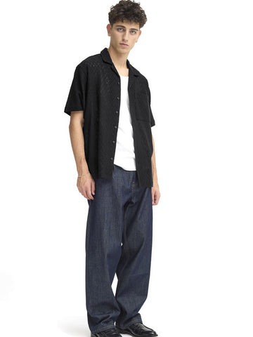 Solid Teagan Short Sleeved Shirt - Camicie Uomo - Nero