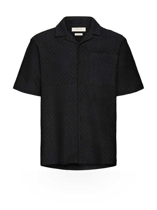Solid Teagan Short Sleeved Shirt - Camicie Uomo - Nero