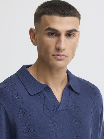 Solid Udell Short Sleeve - Maglieria Uomo - Blu Navy
