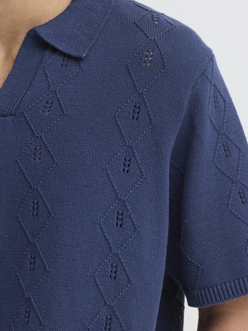Solid Udell Short Sleeve - Maglieria Uomo - Blu Navy