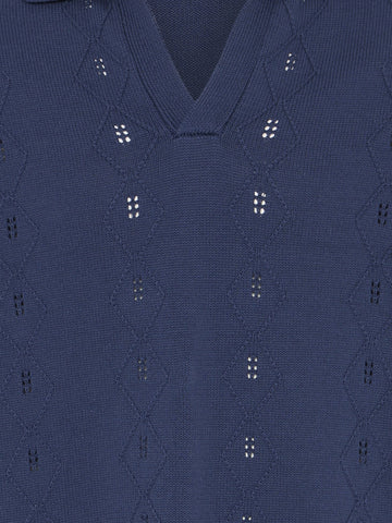 Solid Udell Short Sleeve - Maglieria Uomo - Blu Navy