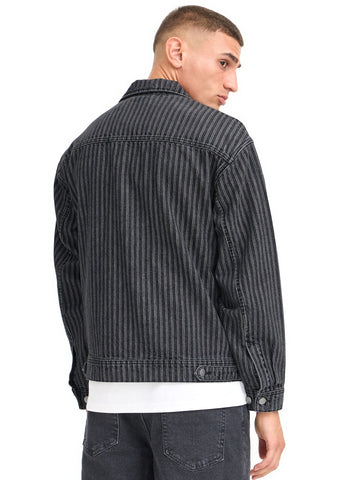 Solid Sdwexler - Capospalla Uomo - Black Vintage Denim Stripe