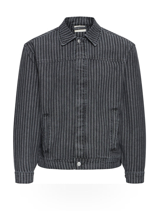 Solid Sdwexler - Capospalla Uomo - Black Vintage Denim Stripe