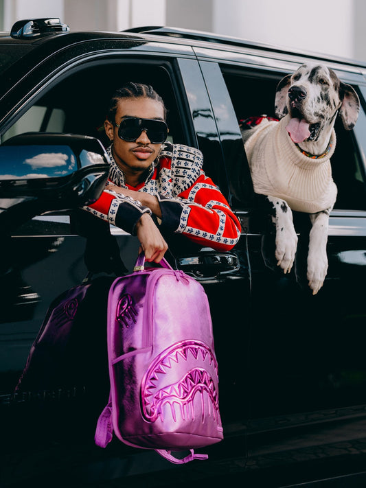 Sprayground Metallic Drip Backpack - Zaini Unisex - Fucsia