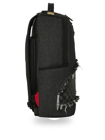 Sprayground Black Denim Tear Shark Backpack - Zaini Unisex - Nero