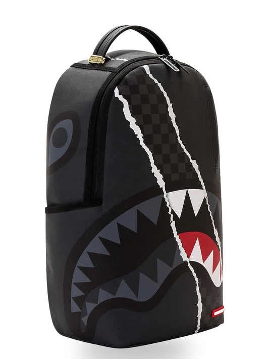 Sprayground Center Rip Revealing Gray Check - Zaini Unisex - Nero