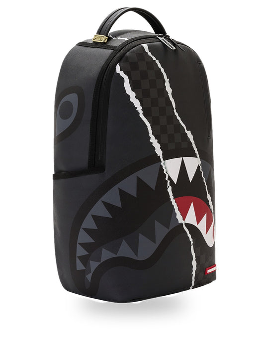 Sprayground Center Rip Revealing Gray Check - Zaini Unisex - Nero