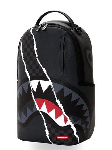 Sprayground Center Rip Revealing Gray Check - Zaini Unisex - Nero