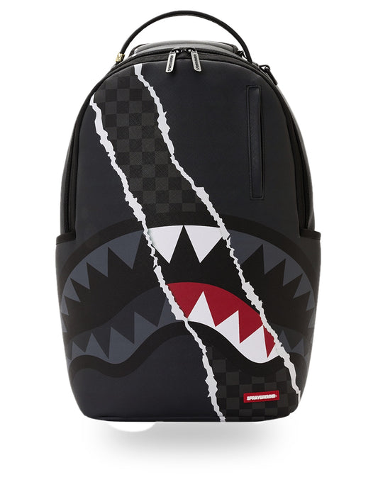 Sprayground Center Rip Revealing Gray Check - Zaini Unisex - Nero