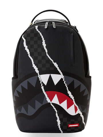 Sprayground Center Rip Revealing Gray Check - Zaini Unisex - Nero