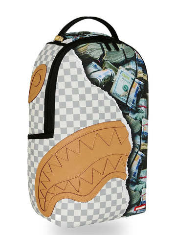 Sprayground Cream Check Full Of Cash - Zaini Unisex - Bianco/Multic
