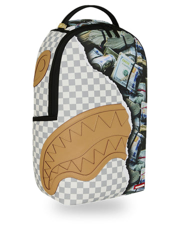 Sprayground Cream Check Full Of Cash - Zaini Unisex - Bianco