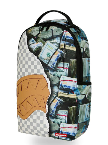 Sprayground Cream Check Full Of Cash - Zaini Unisex - Bianco/Multic