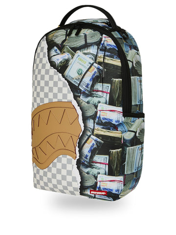 Sprayground Cream Check Full Of Cash - Zaini Unisex - Bianco
