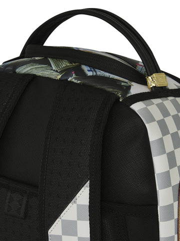 Sprayground Cream Check Full Of Cash - Zaini Unisex - Bianco