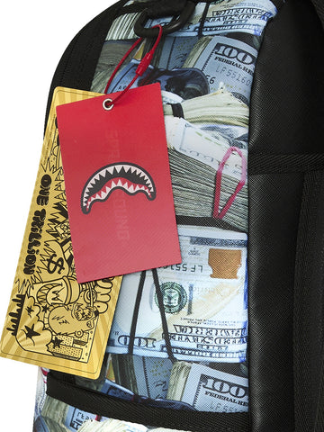 Sprayground Cream Check Full Of Cash - Zaini Unisex - Bianco