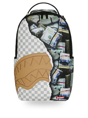 Sprayground Cream Check Full Of Cash - Zaini Unisex - Bianco