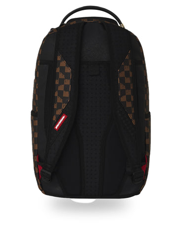 Sprayground Brown And Cream Drip Check Shark Backpack - Zaini Unisex - Marrone