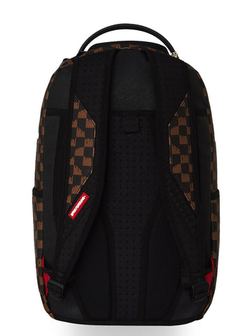 Sprayground Brown And Cream Drip Check Shark - Zaini Unisex - Marrone